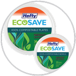 Hefty Ecosave 100 Compostable Plates or Bowls